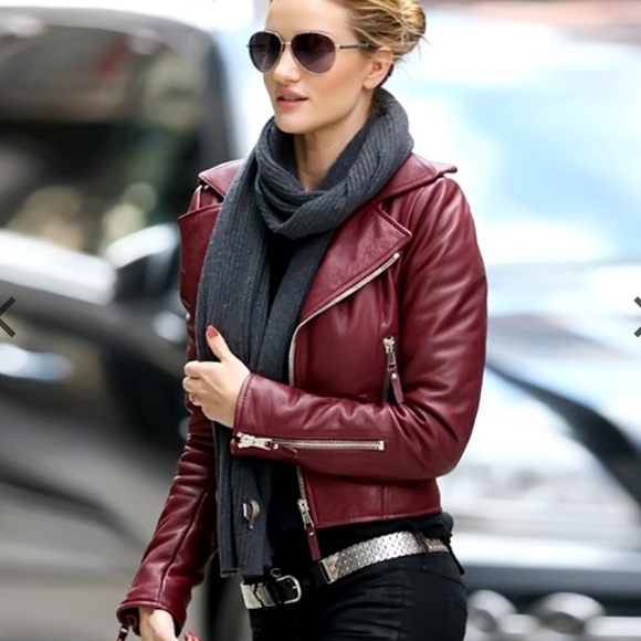 NWT Burgundy Vegan Leather Moto Jacket - Picture 3 of 10